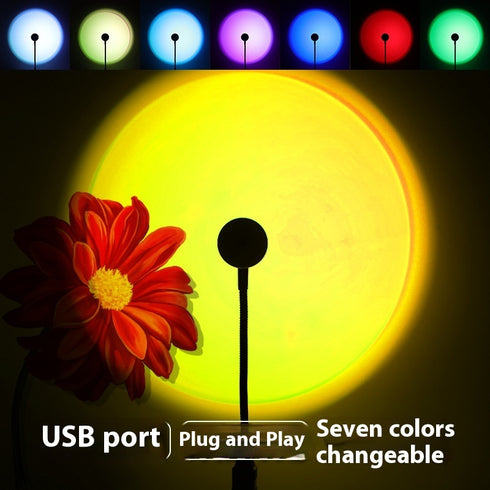 Sunset Sunset Rainbow Projection Lamp Creative USB Background Ambience Light